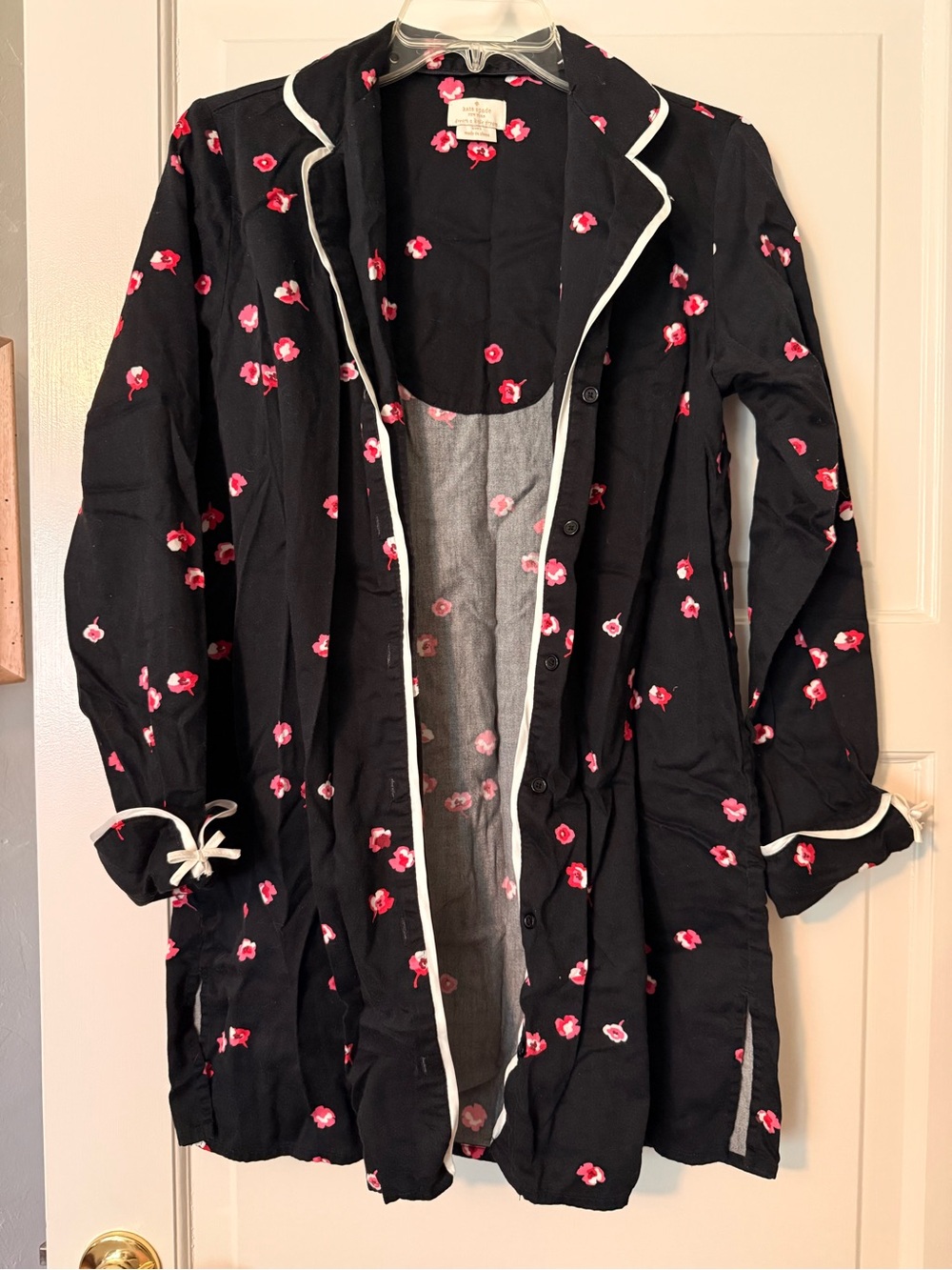 kate spade Black Floral robe with flowers